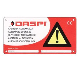   DASPI CARTELLO ATTENZIONE Automata kapu működésére figyelmeztető fémtábla