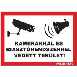   Matrica 5 A4 KAMERÁKKAL ÉS RIASZTÓRENDSZERREL VÉDETT TERÜLET