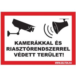   Matrica üvegre 5 A5 KAMERÁKKAL ÉS RIASZTÓRENDSZERREL VÉDETT TERÜLET