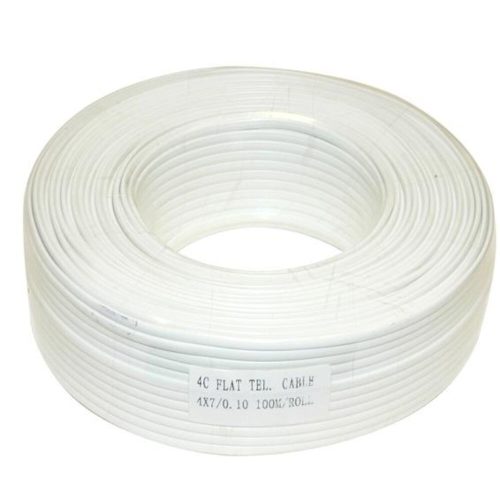 TM-KL 4C 4 erű lapos fehér 100 m távközléstechnikai vezeték