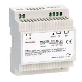   SUNWOR DR-45-12 DIN sínre szerelhető kapcsolóüzemű tápegység 12 VDC 3.8 A DR4512