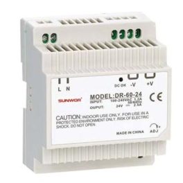   SUNWOR DR-60-12 DIN sínre szerelhető kapcsolóüzemű tápegység 12 VDC 4.5 A DR6012