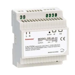  SUNWOR DR-45-24 DIN sínre szerelhető kapcsolóüzemű tápegység DR4524