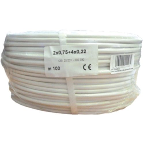 Erősített biztonságtechnikai kábel 2 x 0.75 + 4 x 0.22 (C+T+S) 115703