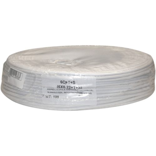 6 x 0.22 eres biztonságtechnikai kábel réz (6C+T+R) 116694