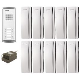   COMMAX DR-10AM + 10 db DP-SS + RF-1A 10 lakásos kaputelefon szett  117268