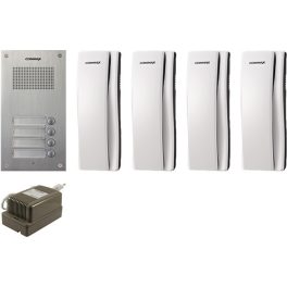   COMMAX DR-4UM + 4 db DP-SS + RF-1A 4 lakásos kaputelefon szett 117273