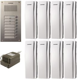   COMMAX DR-8UM + 8 db DP-SS + RF-1A 8 lakásos kaputelefon szett 117275
