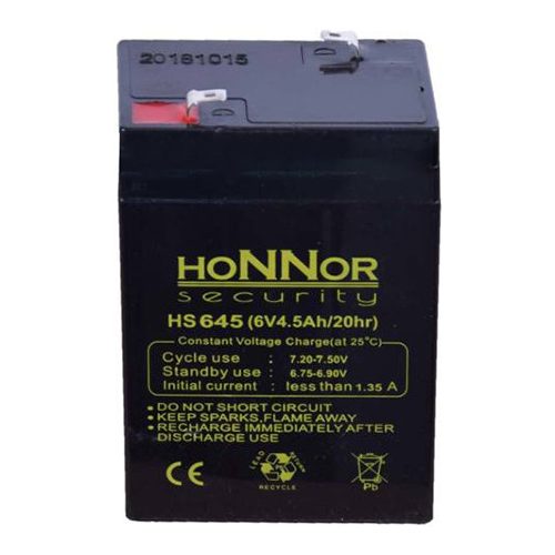 HONNOR 6V 4,5Ah zselés ólom akkumulátor 117955