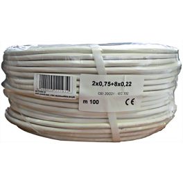   Erősített biztonságtechnikai kábel 2 x 0.75 + 8 x 0.22 100m 118465