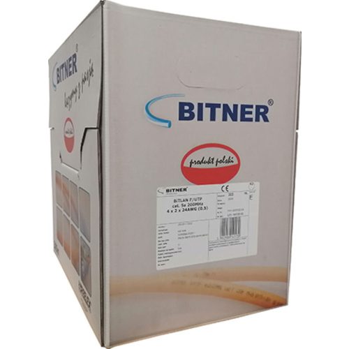 Tömör 4 x 2 x 0,5 F/UTP CAT.5e 200MHz Bitner 305m 120792