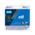 KMC Lánc KMC E8 8 speed e-bike 1/2 x 3/32 136 SIL/BLK (30/doboz) E8S