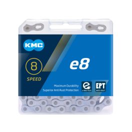   KMC Lánc KMC E8 8 speed e-bike 1/2 x 3/32 136 SIL/BLK (30/doboz) E8S