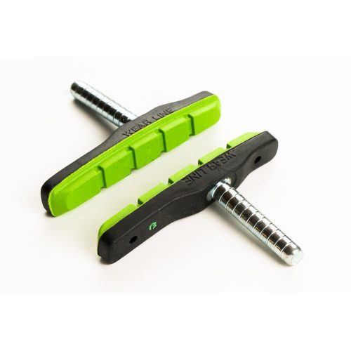 BIKEFUN Fékpofa BF MTB 72 mm csapos fekete/zöld (200/ctn) MTB-945-BKGRN