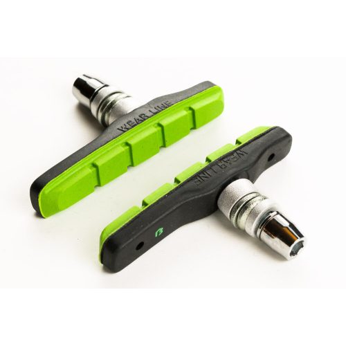 BIKEFUN Fékpofa BF MTB 72 mm menetes fekete/zöld (250/ctn) MTB-945V-BKGRN