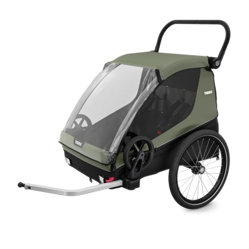 THULE Utánfutó TH Courier zöld PFAS 2 gyerek/opcionálisan kutya/áruszállító 99x74x32 cm - PFAF free TH10102002