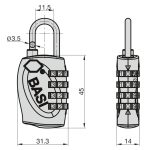 Basi KS 630 TSA  számzáras utazólakat B61000630