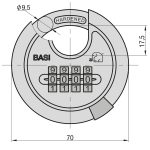 Basi RVS 610Z 70  számtárcsás diszkosz lakat B61007050