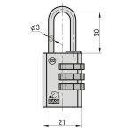 Basi VHS 622 20  számzáras réz lakat B62202000