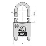 Basi VHS 612V 50  állítható magasságú lakat B62505000