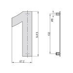 Basi HN 150 1 Inox nemesacél házszám B73000001