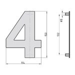 Basi HN 150 4 Inox nemesacél házszám B73000004