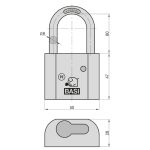 Basi VHS PZH Ni félcilinderes hosszú kengyeles lakat BPZ50900021