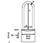 Burg Wachter Magno 400 E HB 50 Flex  állítható kengyelű biztonsági lakat BW02610