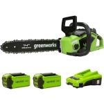 Láncfűrész készlet akkumulátoros Greenworks GD40CS15K2X 40 v, 3/8-1.3-52 szemes, akku- és töltővel 2005707UC-GW