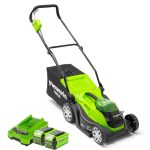 Fűnyíró fűgyűjtős, akkumulátoros Greenworks G40LM35K2x 40 v, 35 cm, 2 db 2ah akku- és 1db töltővel 2501907UC-GW