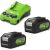 Akkumulátor és töltő induló készlet Greenworks GSK24B4X 24v, 2x4ah akku és 2a töltő 2927807-GW