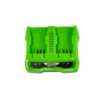 Akkumulátor töltő Greenworks G40X2UC2 kettő darab akkumulátorhoz 2940907-GW
