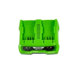   Akkumulátor töltő Greenworks G40X2UC2 kettő darab akkumulátorhoz 2940907-GW