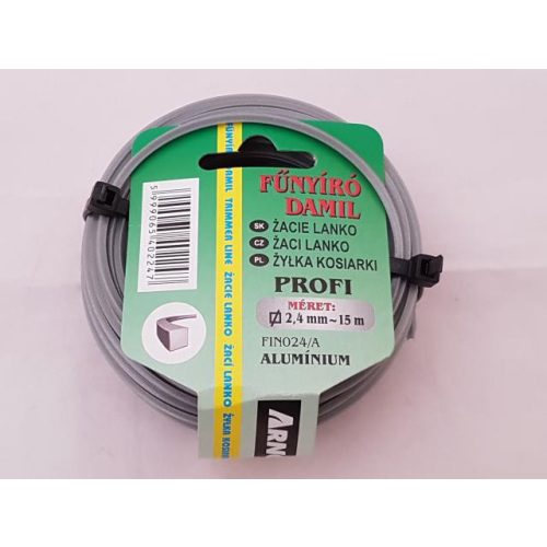 Damil 2.4mm szögletes 15 méter alu  olasz FIN024/A