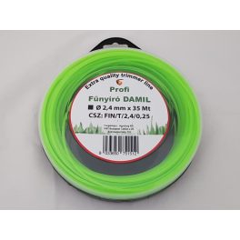 Damil 2.4mm szögletes   34 méter olasz FIN/T/2.4/0.25/SZ