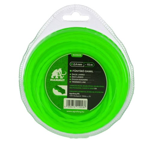 Damil 2.4mm szögletes csavart 15 méter MAMMUT bliszteres M20028