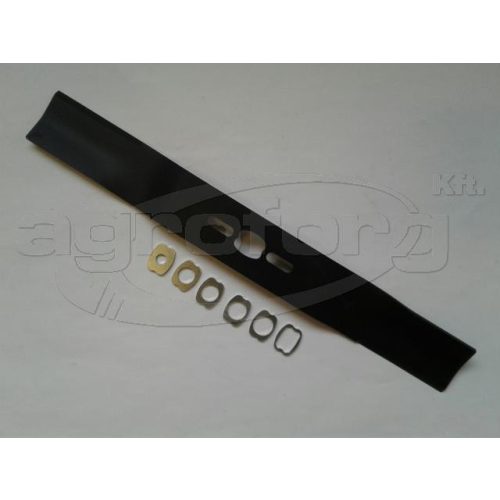 Fűnyíró kés  480 mm, univerzális hajlított, betétgyűrűvel utángyártott MOG144/R