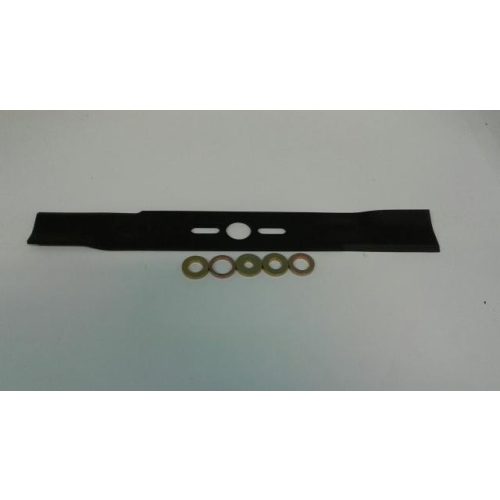 Fűnyíró kés  400 mm, univerzális egyenes, betétgyűrűvel utángyártott MOG919/R