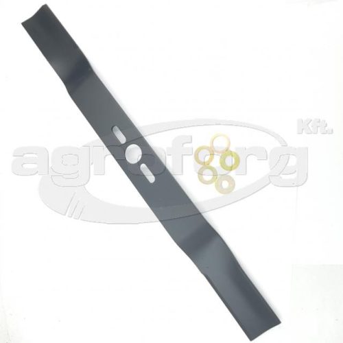 Fűnyíró kés  560 mm, univerzális hajlított, betétgyűrűvel utángyártott MOG991/R