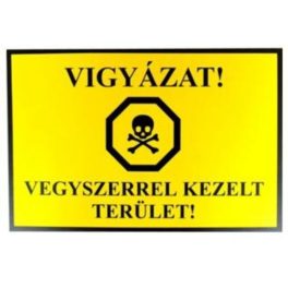   JKH Tábla műanyag A4 VIGYÁZAT,VEGYSZERREL KEZELT.. 3427101