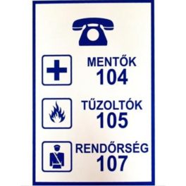   JKH Tábla műanyag A4 MENTőK,RENDőRSÉG,TűZOLTÓK 3427153
