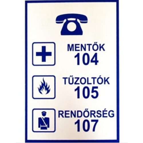 JKH Tábla műanyag A4 MENTőK,RENDőRSÉG,TűZOLTÓK 3427153