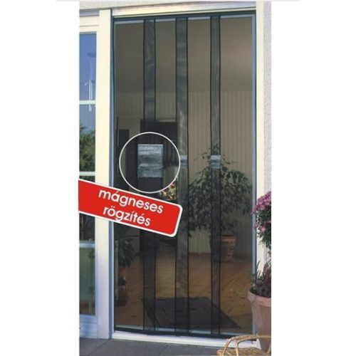 JKH Rovarvédő függöny üvegszálas mágneses 3 részes sínes 90 x 215 fekete 8911327