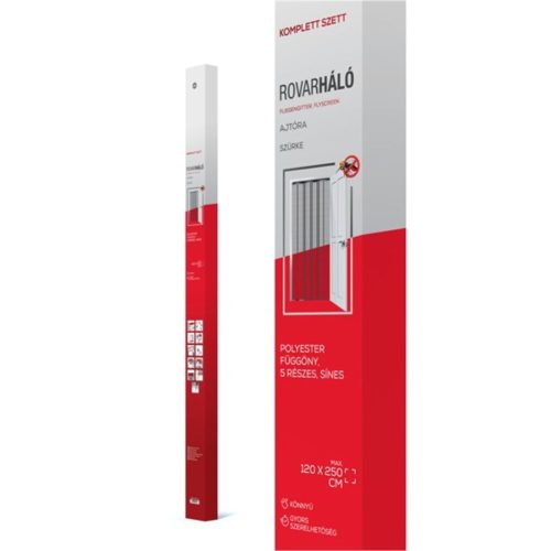 JKH Rovarvédő függöny polyester 5 részes 120 x 250 szürke 8911328