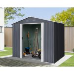 Riwall RMSA 6x8 fém kerti tároló 2,4 x 1,7 m nyeregtetővel - SD-X0608-H170C-A