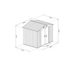 Riwall RMSA 6x8 fém kerti tároló 2,4 x 1,7 m nyeregtetővel - SD-X0608-H170C-A
