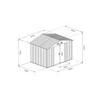 Riwall RMSA 8x10 fém kerti tároló 3 x 2,4 m (antracit) - SD-X0810-H170C-A