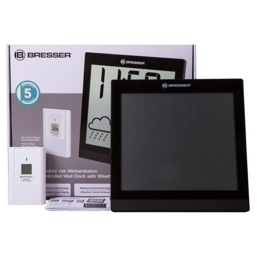Bresser TemeoTrend JC LCD RC időjárás állomás/falióra fekete 73267