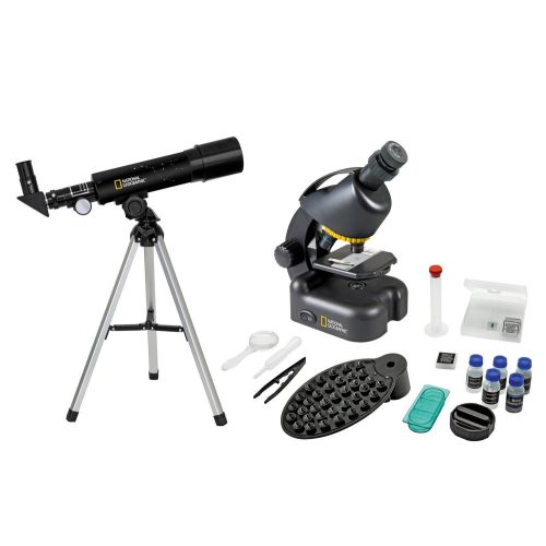 Bresser National Geographic készlet: 50/360 AZ teleszkóp és 40x–640x mikroszkóp 73384