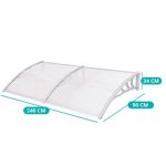 Műanyag előtető 240x90 cm fehér színben HOP1000696-3